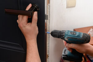 Installation Of A Door Handle On Interior Doors, Carpentry Work With Doors.